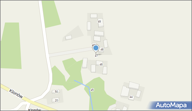 Klonów, Klonów, 47, mapa Klonów