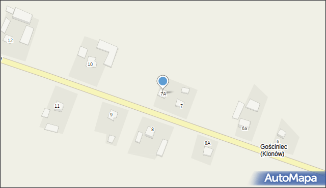 Klonów, Klonów, 7A, mapa Klonów