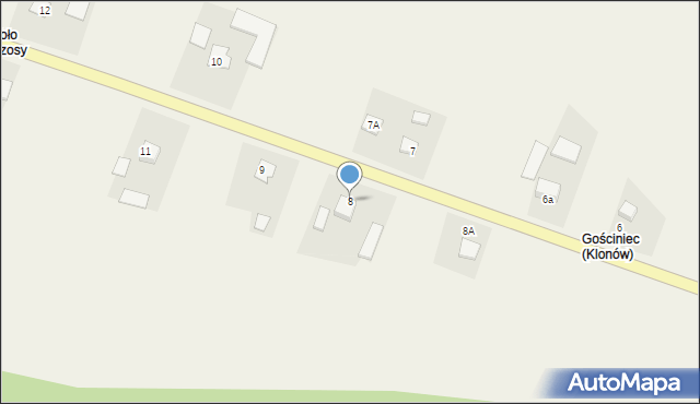 Klonów, Klonów, 8, mapa Klonów