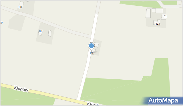 Klonów, Klonów, 86, mapa Klonów