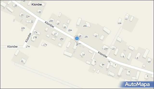 Klonów, Klonów, 15, mapa Klonów
