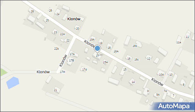 Klonów, Klonów, 17, mapa Klonów