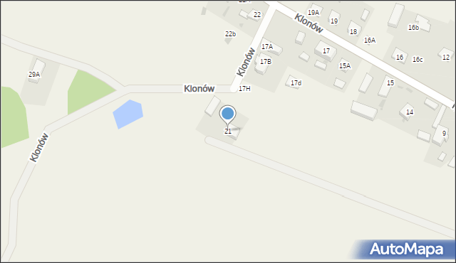 Klonów, Klonów, 21, mapa Klonów