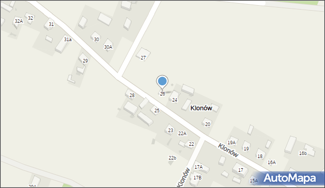 Klonów, Klonów, 26, mapa Klonów