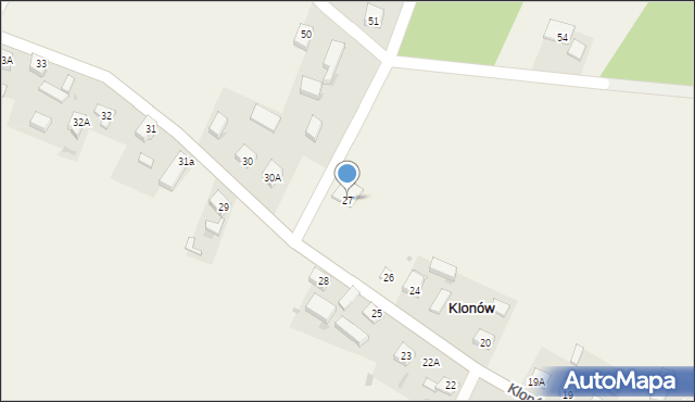 Klonów, Klonów, 27, mapa Klonów