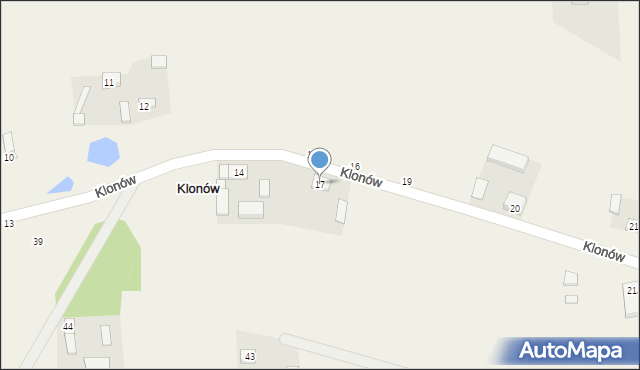 Klonów, Klonów, 17, mapa Klonów