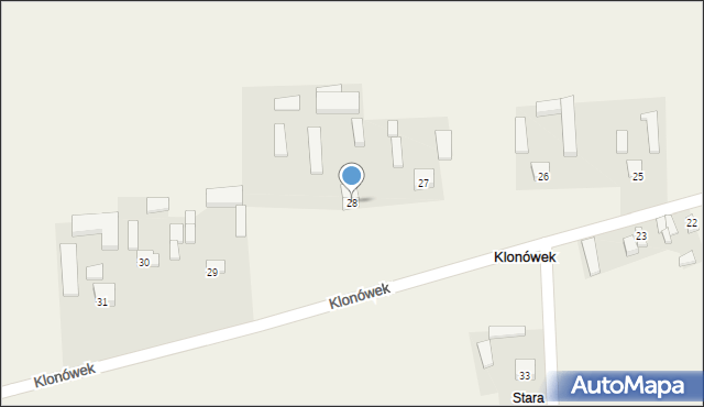 Klonówek, Klonówek, 28, mapa Klonówek