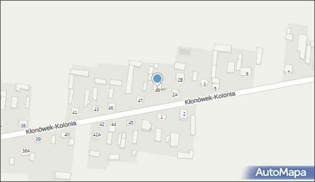 Kłonówek-Kolonia, Kłonówek-Kolonia, 49, mapa Kłonówek-Kolonia