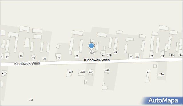 Kłonówek-Wieś, Kłonówek-Wieś, 22A, mapa Kłonówek-Wieś