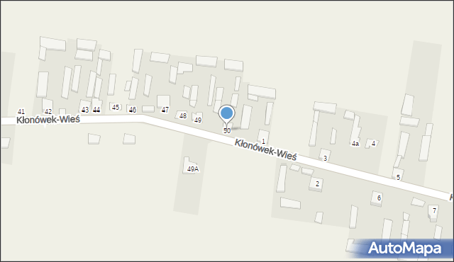 Kłonówek-Wieś, Kłonówek-Wieś, 50, mapa Kłonówek-Wieś