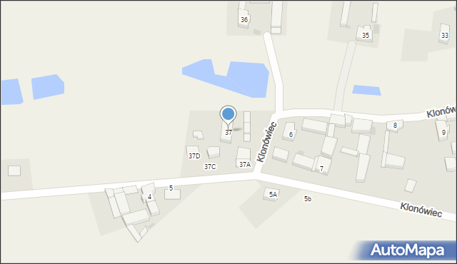 Klonówiec, Klonówiec, 37, mapa Klonówiec