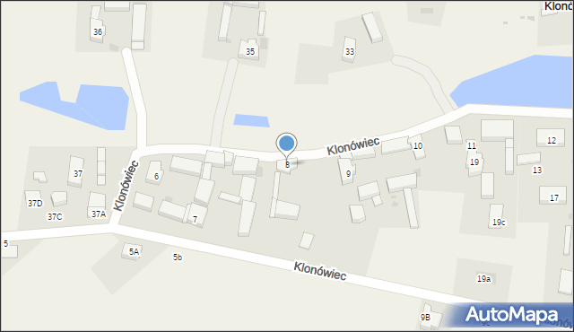 Klonówiec, Klonówiec, 8, mapa Klonówiec