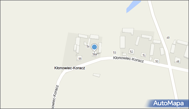 Kłonowiec-Koracz, Kłonowiec-Koracz, 54a, mapa Kłonowiec-Koracz