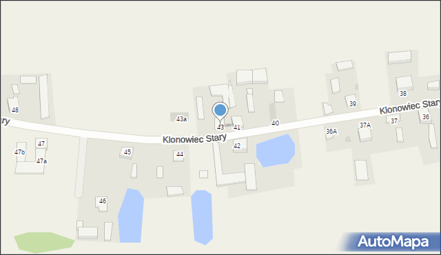 Klonowiec Stary, Klonowiec Stary, 43, mapa Klonowiec Stary