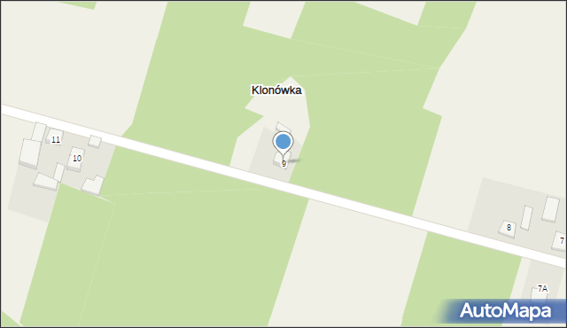 Klonówka, Klonówka, 9, mapa Klonówka