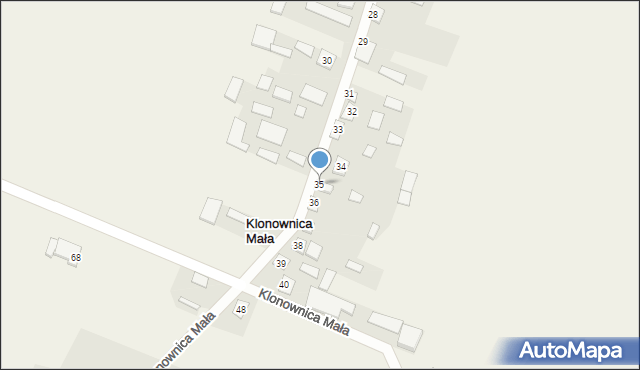 Klonownica Mała, Klonownica Mała, 35, mapa Klonownica Mała