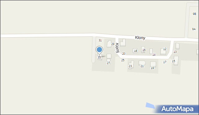 Klony, Klony, 33, mapa Klony