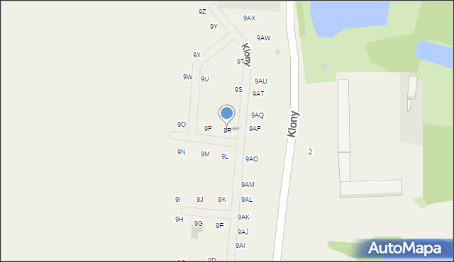 Klony, Klony, 9R, mapa Klony