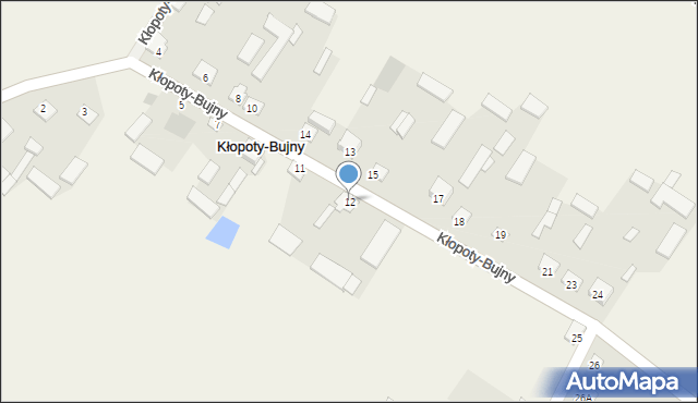 Kłopoty-Bujny, Kłopoty-Bujny, 12, mapa Kłopoty-Bujny