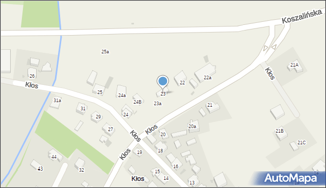 Kłos, Kłos, 23, mapa Kłos