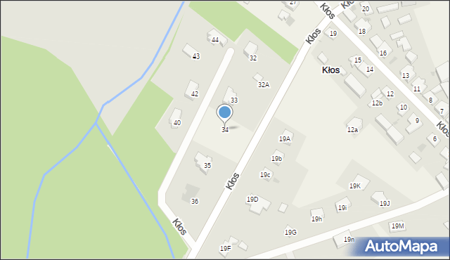 Kłos, Kłos, 34, mapa Kłos