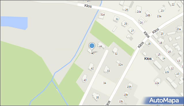 Kłos, Kłos, 43, mapa Kłos