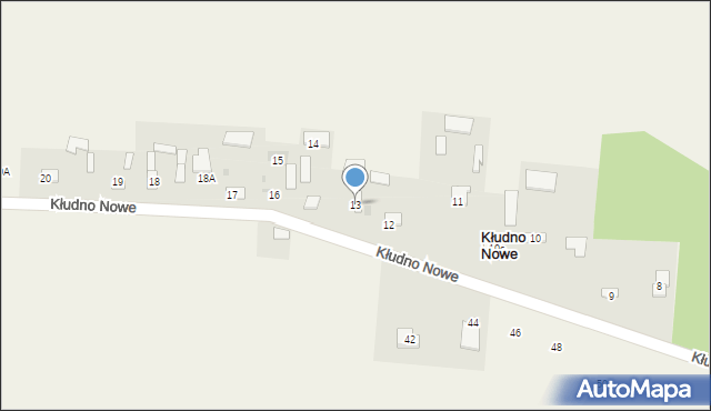 Kłudno Nowe, Kłudno Nowe, 13, mapa Kłudno Nowe