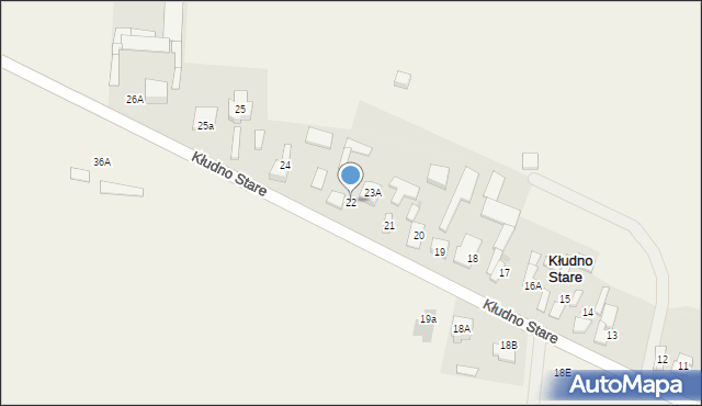 Kłudno Stare, Kłudno Stare, 22, mapa Kłudno Stare