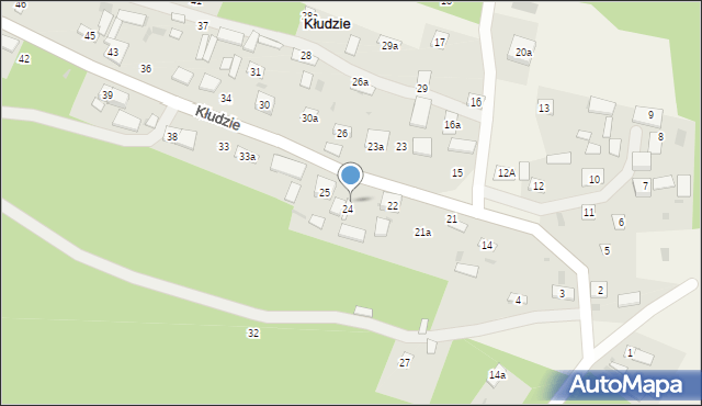 Kłudzie, Kłudzie, 24A, mapa Kłudzie