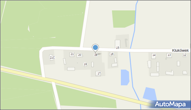 Klukówek, Klukówek, 18, mapa Klukówek