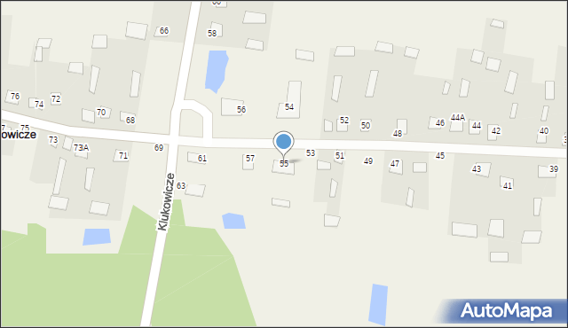 Klukowicze, Klukowicze, 55, mapa Klukowicze