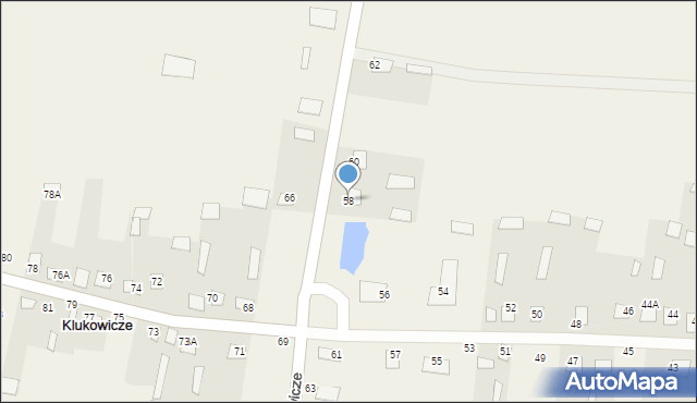 Klukowicze, Klukowicze, 58, mapa Klukowicze