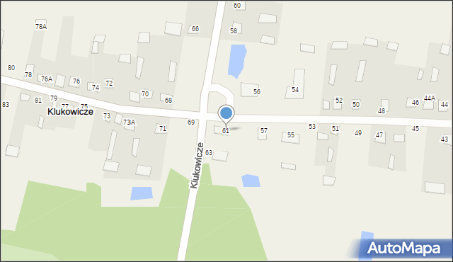 Klukowicze, Klukowicze, 61, mapa Klukowicze