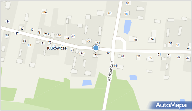 Klukowicze, Klukowicze, 71, mapa Klukowicze