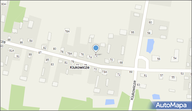 Klukowicze, Klukowicze, 72, mapa Klukowicze