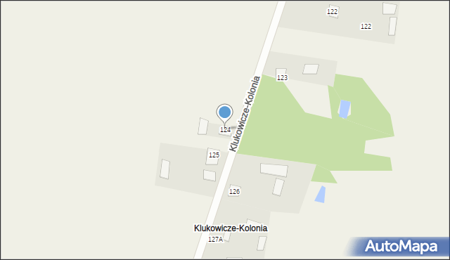 Klukowicze, Klukowicze-Kolonia, 124, mapa Klukowicze