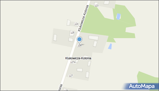 Klukowicze, Klukowicze-Kolonia, 126, mapa Klukowicze