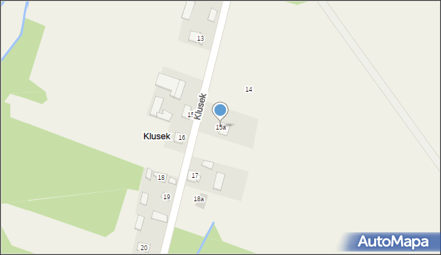 Klusek, Klusek, 15a, mapa Klusek