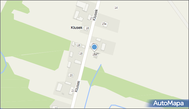 Klusek, Klusek, 18a, mapa Klusek