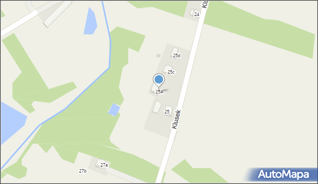 Klusek, Klusek, 25A, mapa Klusek
