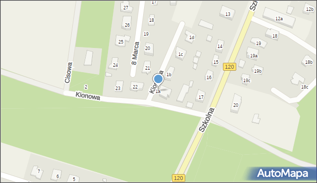 Kobylanka, Klonowa, 1a, mapa Kobylanka