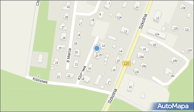 Kobylanka, Klonowa, 1c, mapa Kobylanka
