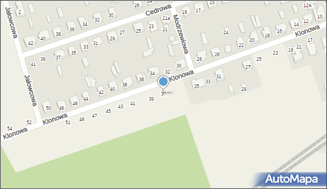 Kobylec, Klonowa, 37, mapa Kobylec
