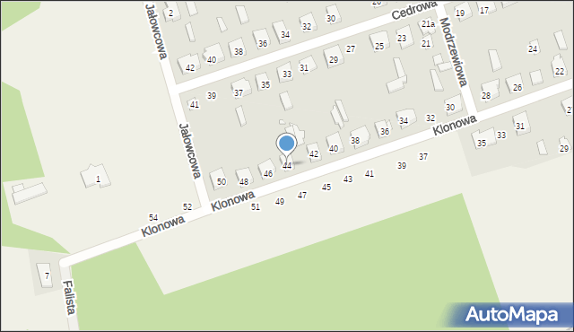 Kobylec, Klonowa, 44, mapa Kobylec