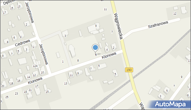 Kobylec, Klonowa, 6, mapa Kobylec