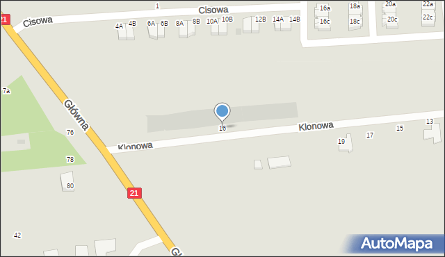 Kobylnica, Klonowa, 16, mapa Kobylnica