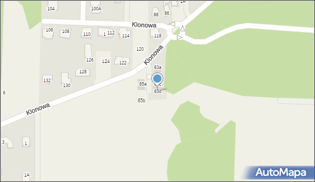 Koczargi Nowe, Klonowa, 83d, mapa Koczargi Nowe