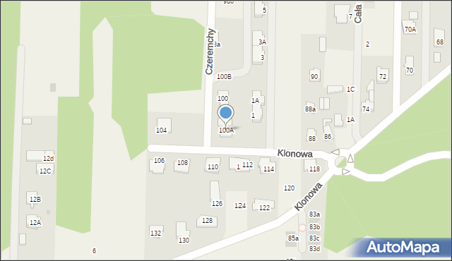 Koczargi Stare, Klonowa, 100A, mapa Koczargi Stare