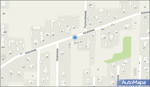 Koczargi Stare, Klonowa, 37, mapa Koczargi Stare