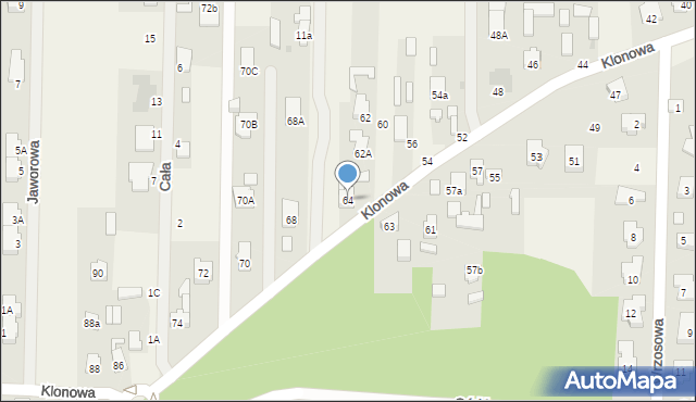 Koczargi Stare, Klonowa, 64, mapa Koczargi Stare